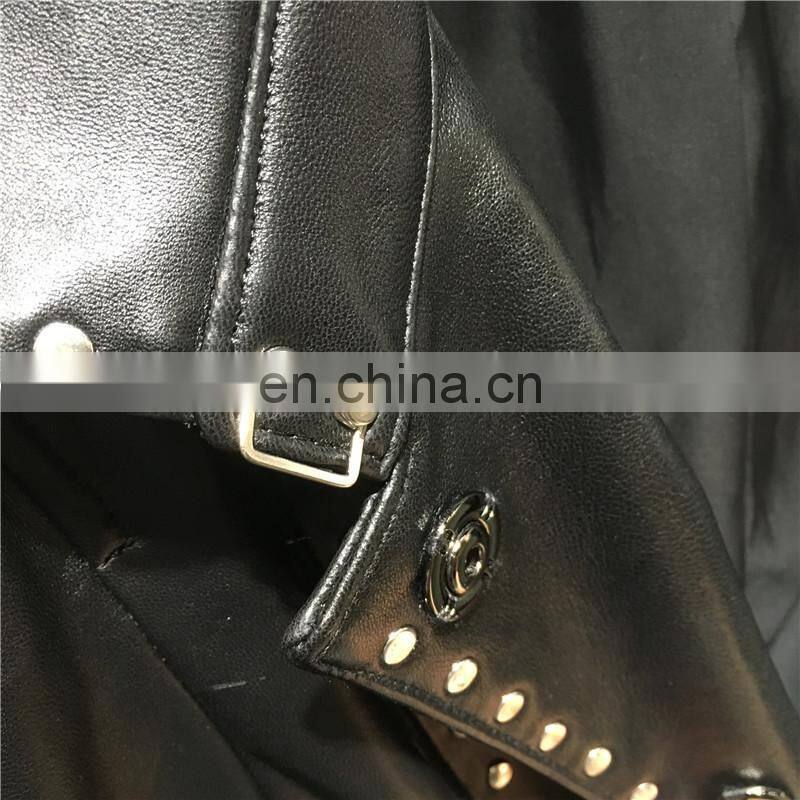 Fashion Classical Lady Windbreaker 100% Leather Jacket Semiformal Wear Ladies Long Leather Jacket