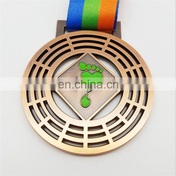 rose gold painted pink color women marathon medal