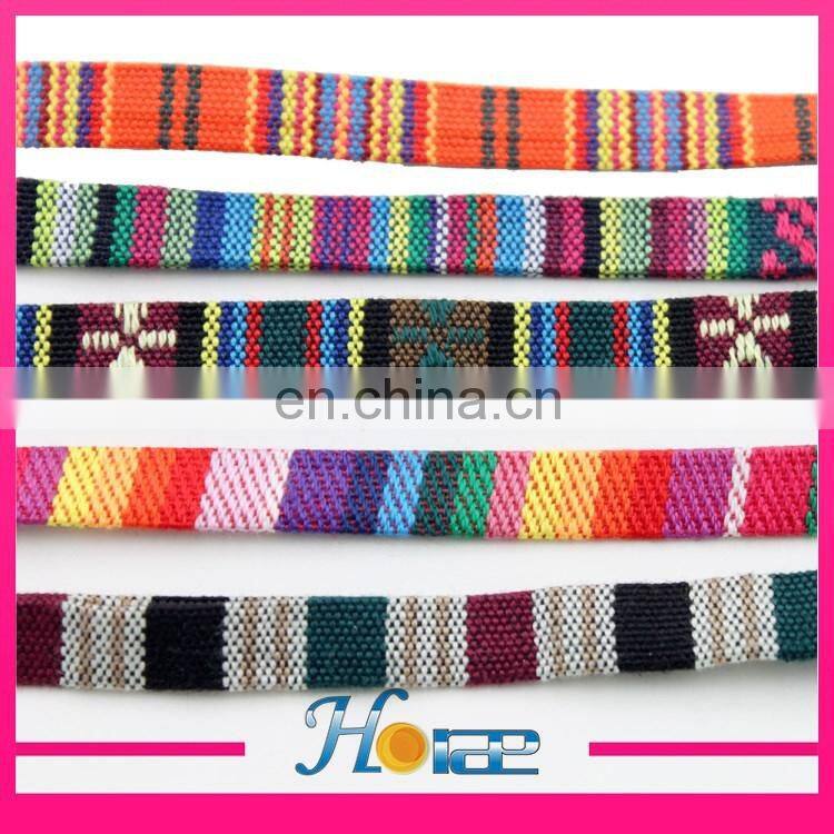 Wholesale 1cm lace trim width aztec design ribbon for shoe bag