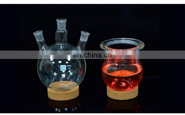 borosilicate glass round bottom 3 necks flask