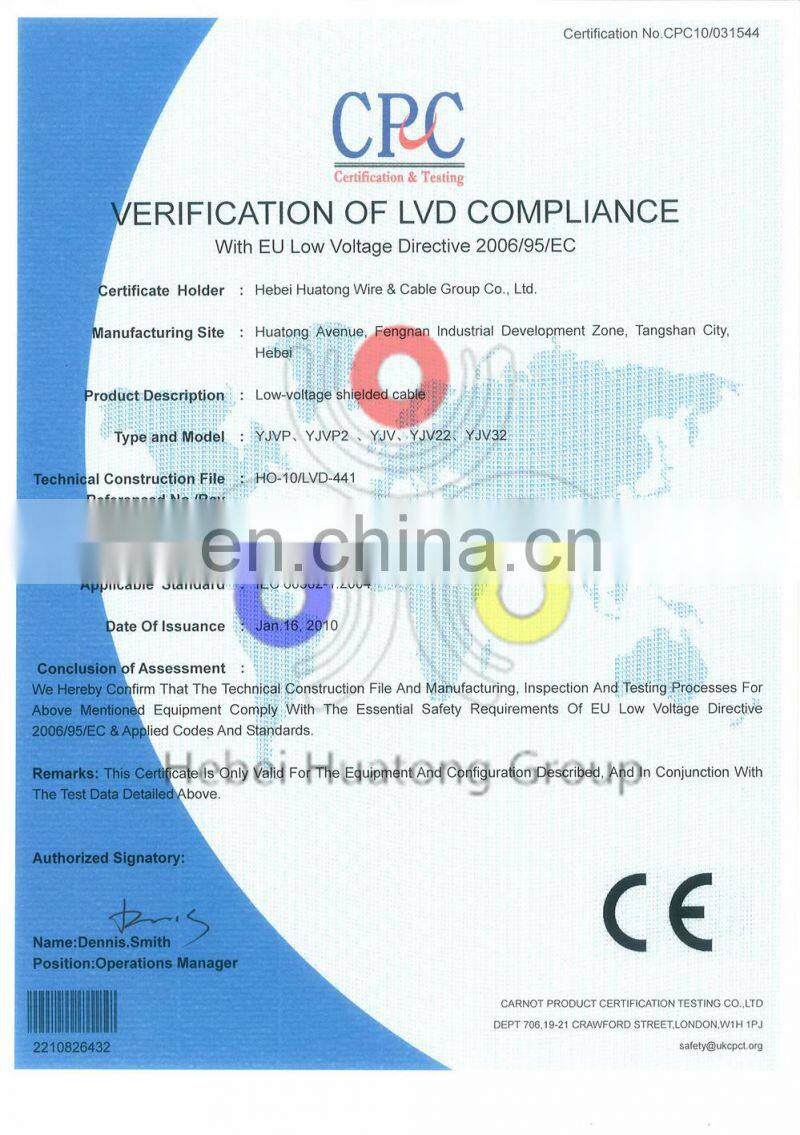 Hot sell 3 core shielded power cable with ce mark