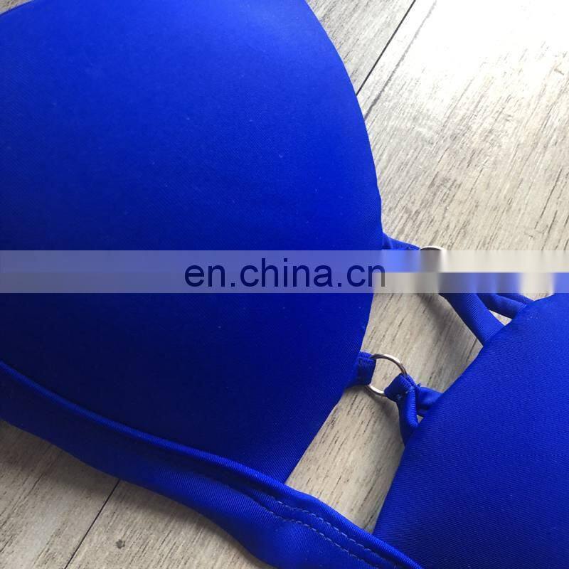 2019 Sexy String Bikini Set Halter Swimsuit Backless Bathing Suit Women Solid Bikini Brazilian Biquini Push Up Swimwear 5 colors
