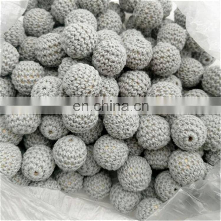 hand made Crochet wood teething beads safe for baby