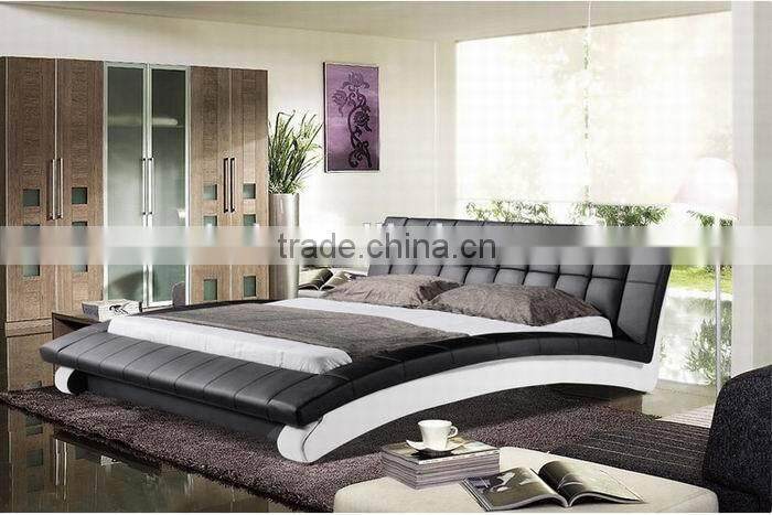 European style soft leather bed in home furniture