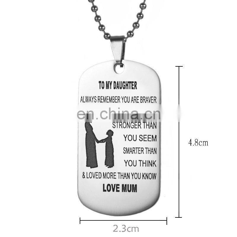 TO my daughter Stainless Steel Pendant Necklaces