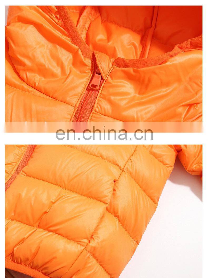 Handun's new children's down jacket Lightweight children's clothing boys and girls jackets hooded children's down jackets