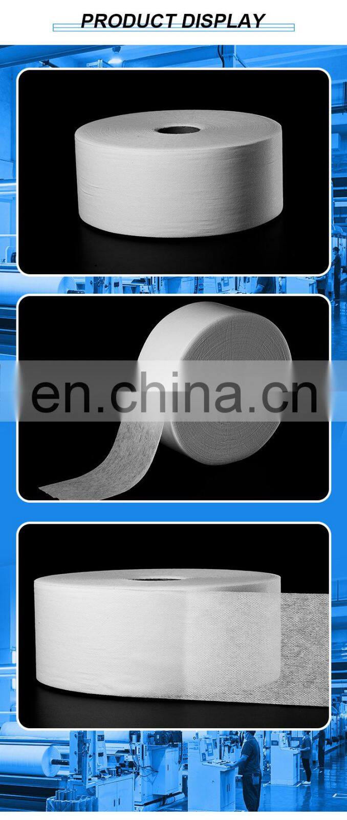 Factory price washcloth clean up stained cloth roll  nonwoven fabric hot air non woven fabric for baby diapers