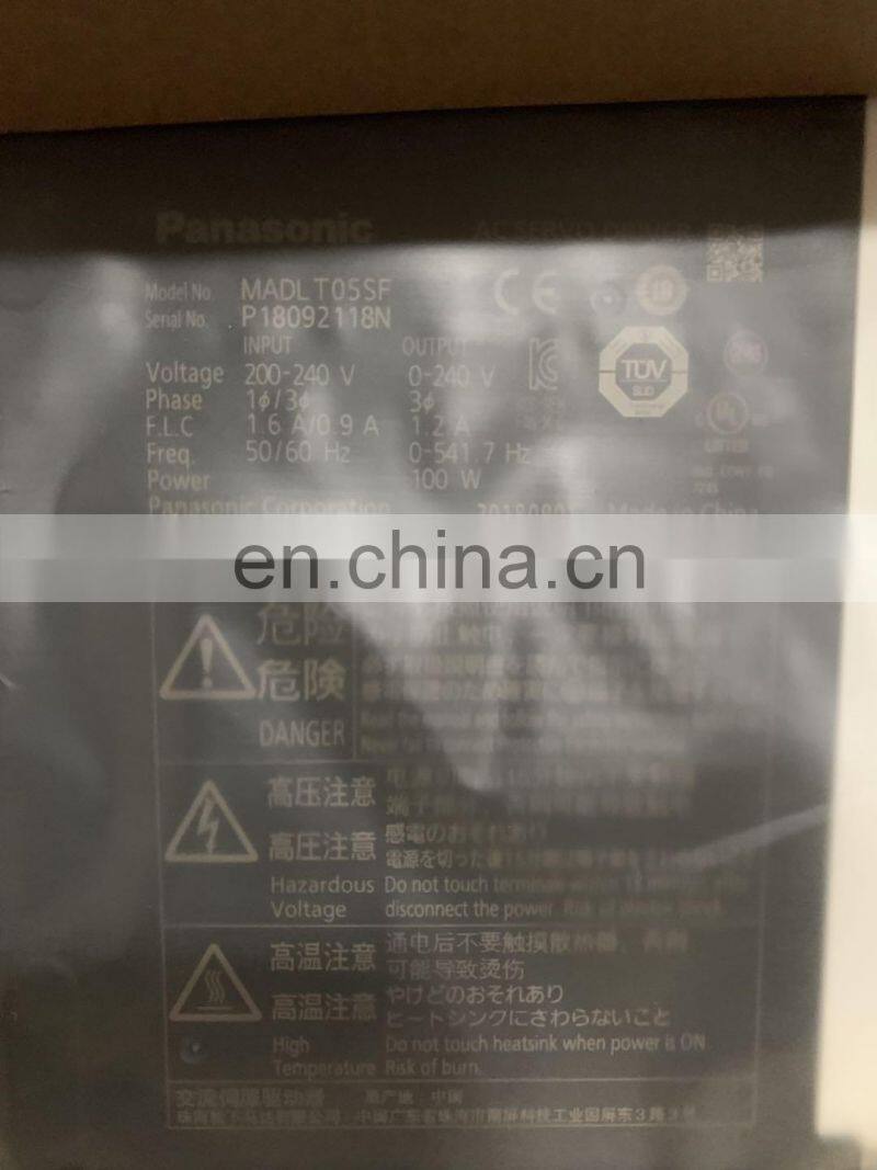 Panasonic Servo Motor and Driver MADLT05SF+MSMF012L1U2M Original Cheap A6 Panasonic 100w Servo
