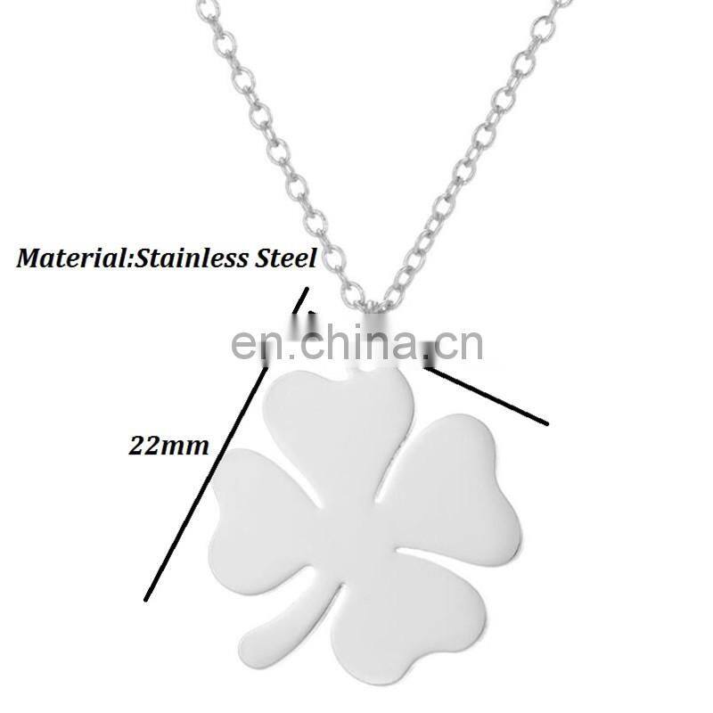 Lucky Clover 925 Sterling Silver Pendant Necklace Four Leaf Clover Pendant Necklace
