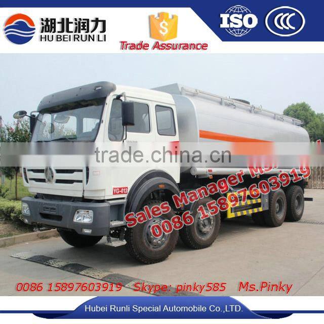 Diesel Fuel Road Tanker Truck 25000L -30000L Baotou Beiben 8x4 Diesel Tank Vehicle Hot Sales