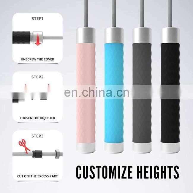 Professional Adjustable weighted Jump Rope with Aluminum Alloy Handle and Silicone Handle Coat