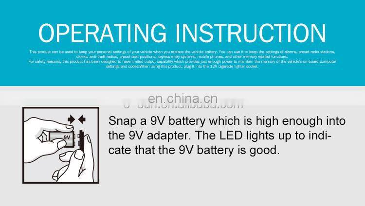 Mini Vehicle Computer Clock Car Memory Saver Car Repair Data Keeper Battery Backup Unit Automotive 9 Volt All-Sun GK504