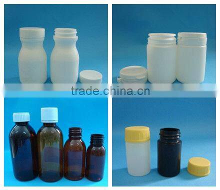 120cc black PET plastic bottle manufacturer Plastic pharmaceutical tablet bottle with flip top cap, Plastic bottle for tablets