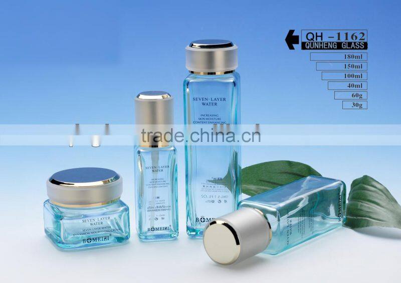 Fancy glass lotion bottle