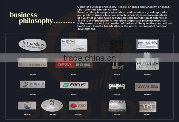 High Quality custom metal hang tag with letters Accept Paypal