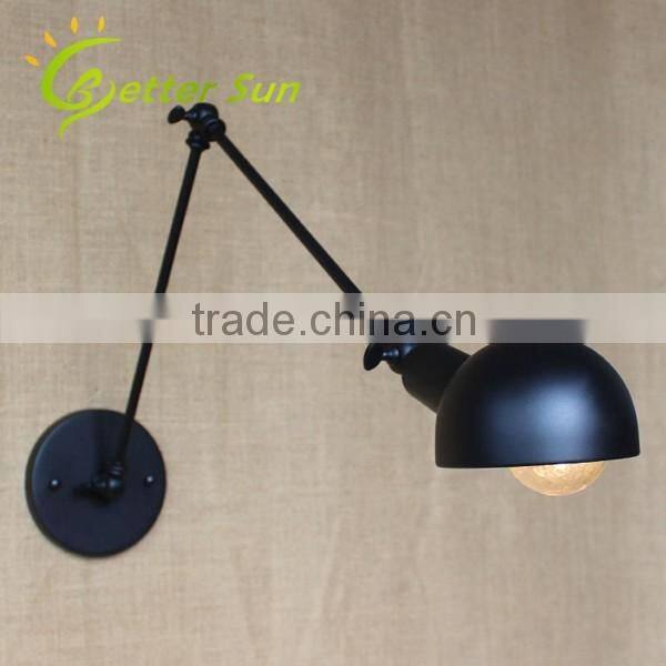Double-headed Adjustable Swing Arm Black Iron Interior LED Wall Light