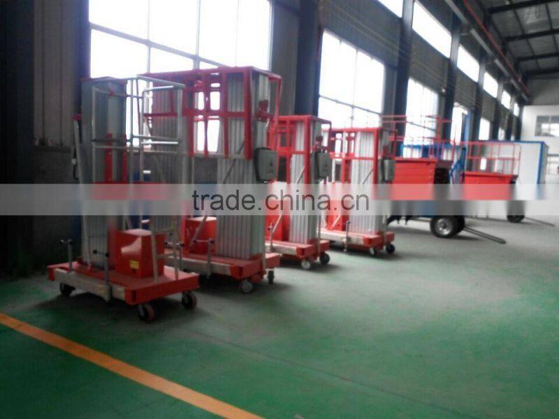 6 meters hydraulic telescopic adjustable single mast aluminum one man lift