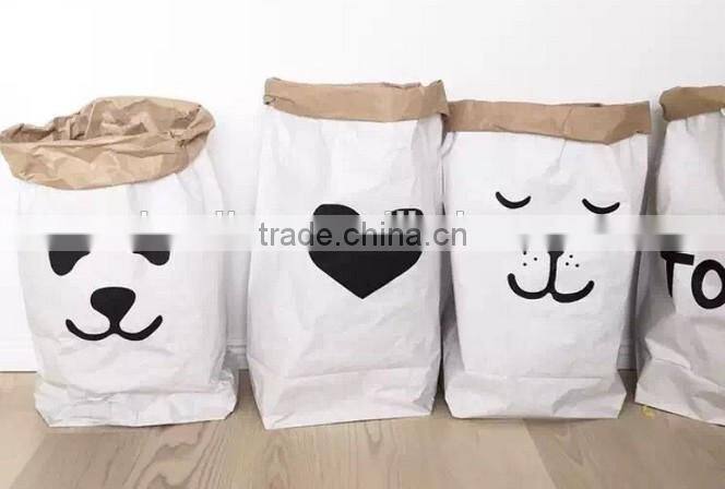 Kraft Paper Bag Sundries Storage Organizer Gift Bag Toy Bag