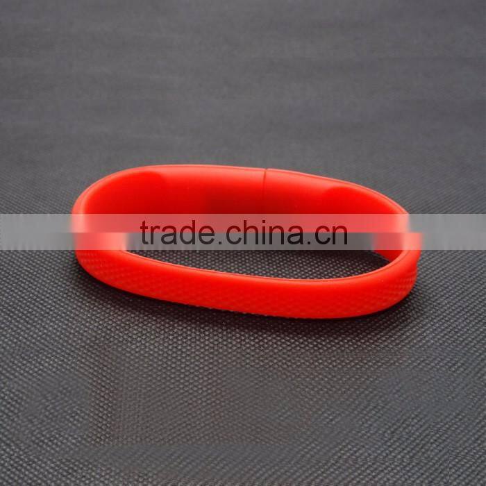 Shenzhen Colorful gift rubber wrist band usb flash pen drive