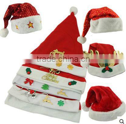 Various Sizes of Plush Santa Hat for adults in 2015 christmas eve