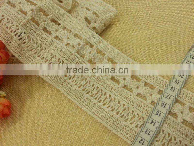 6.5cm elastic cotton lace for ladies skirt --- H1659