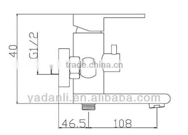 polished chrome good quality wall mounted hidden bathtub faucet with diverter