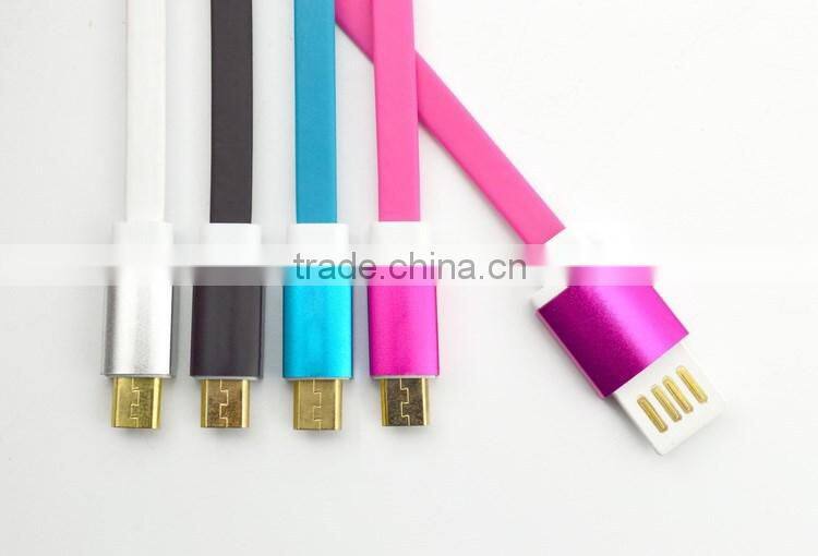 High quality 1m noodle flat usb cable for samsung galaxy s4/s5