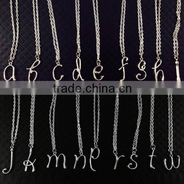 Custom Silver Initial Letter Necklace