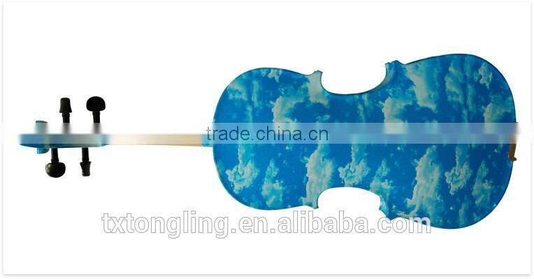 Blue Flower Decorative Solid Wood Violin TL-1204