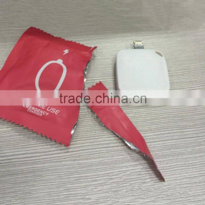 2016 hot selling one time use disposable power bank 300mah smart battery charger power banks