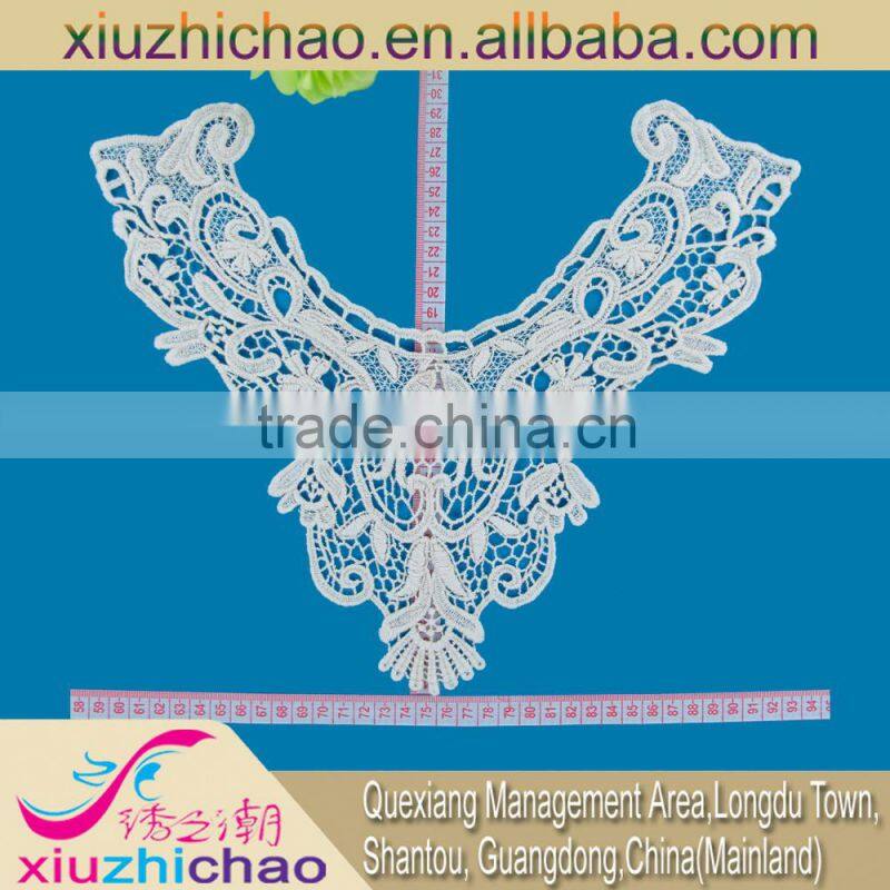 YT015 cotton guipure neckline lace trim applique garment accessories collar designs