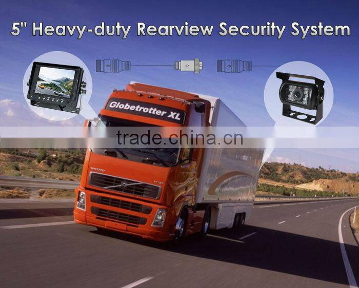 5 inch heavy-duty 2-32V trailer rearview camera system