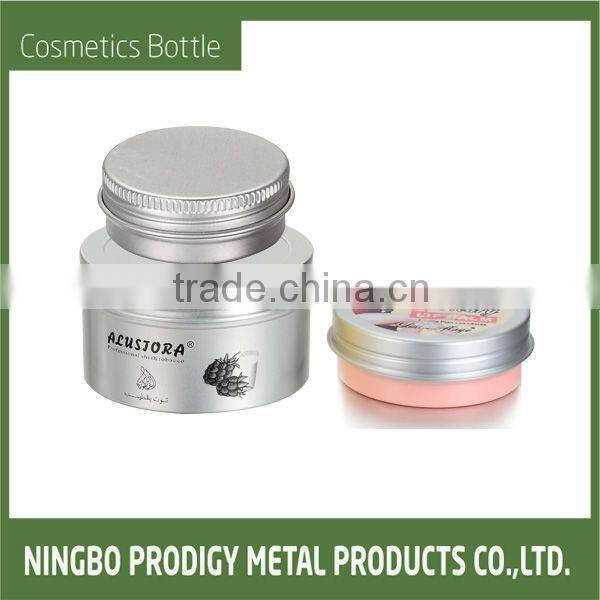 S-silver aluminum cosmetic box with aluminum cap and logo