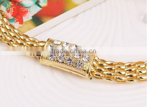 Fashionable Women's crystal dubai gold jewelry Set/