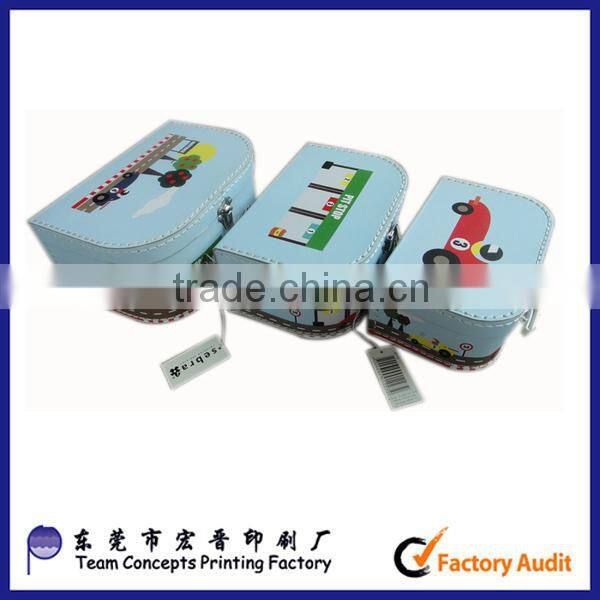 Custom promotion children paper suitcase box luggage box