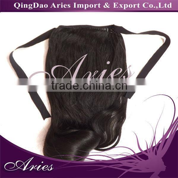 Wavy short hair ponytail black ponytail hair extension