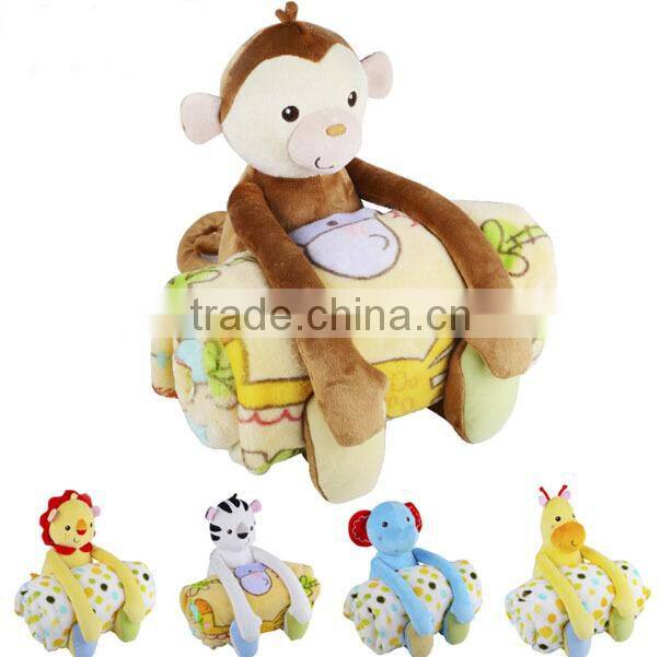 Plush Animal Baby Blanket / Plush Animal Pillow Blanket / Plush Baby Blanket