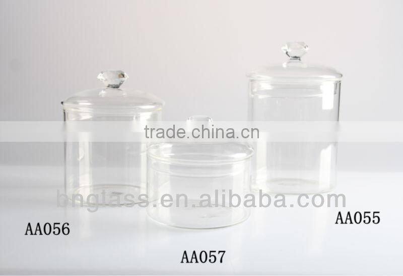 Large Glass Bell Jar With colored Wooden Base