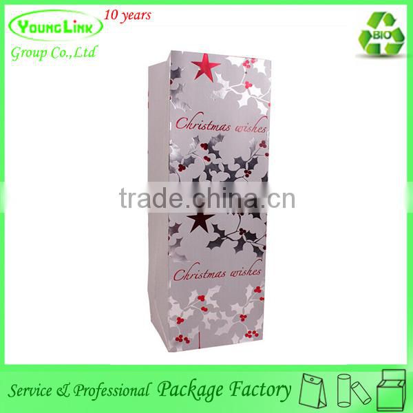 High-end colorful printing christmas gift bag for champagne