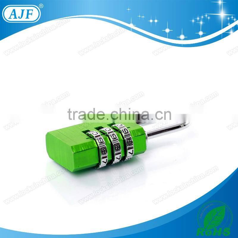 AJF High quality and top security 3 Dials aluminium material password lock, gym locker lock