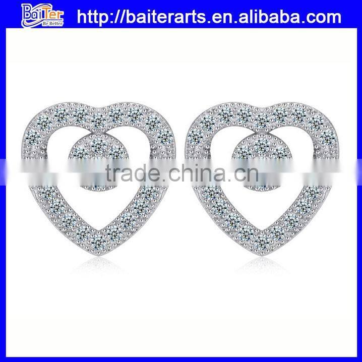 high quality earring jewelry .925 sterling silver genuine red stone earrings