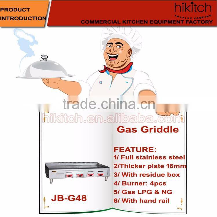 Commercial gas griddle gas teppanyaki grill kitchen cooking griddle 4 burner large griddle