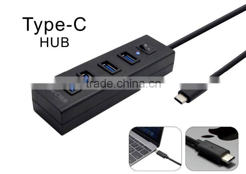 2016 NEW Type c 4 ports USB3.0 HUB for New Mac Nokia N1 Xiaomi 4c ChromeBooks Pixelh