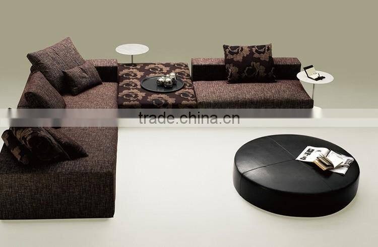 French style luxury sofa set upholstery fabric sectiona sofa with ottoman