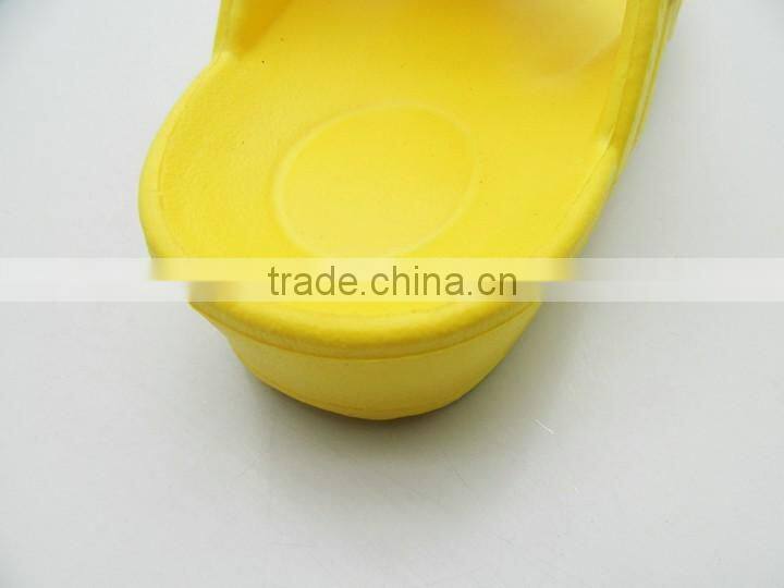 Children summer yellow EVA thick bottom clip toe slippers