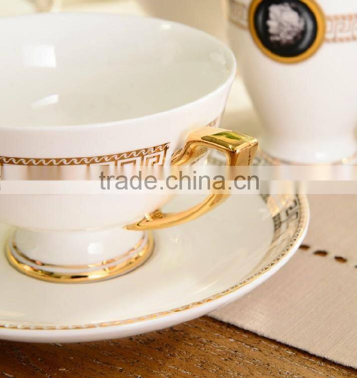 top class golden porcelain royal fine bone china turkish coffee set
