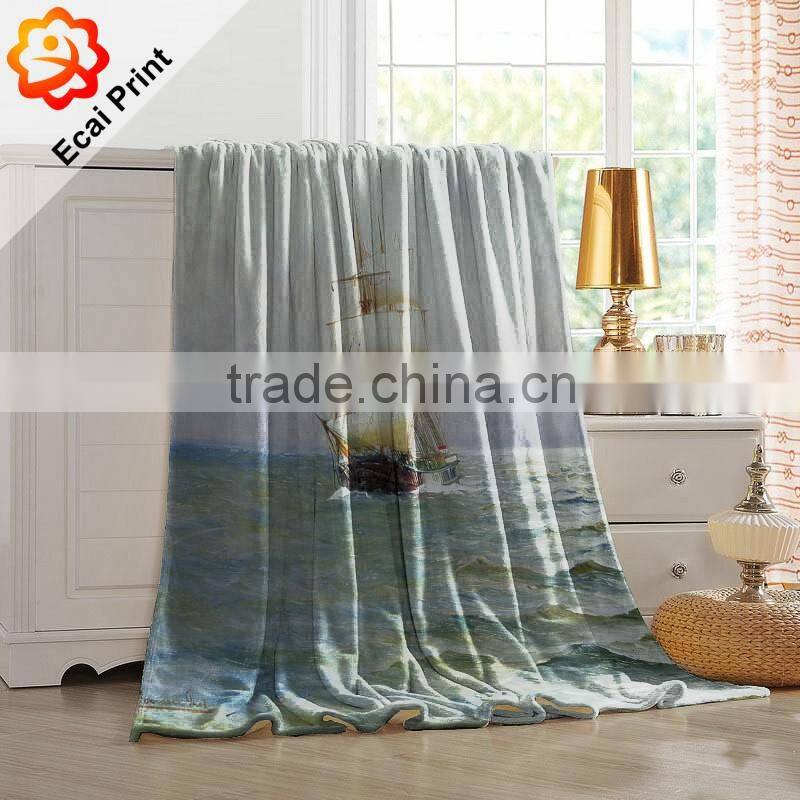 2016 queen size printing customize polyester blanket