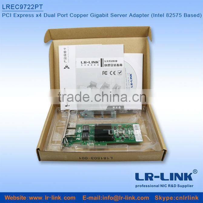 LR-LINK LREC9722PT Intel 82575 PCI-Ex4 10/100/1000Mbps Dual Port Server network Adapter NIC