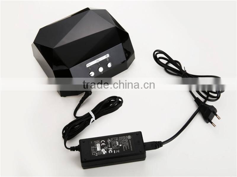 Diamond black manicure fashionable 36 watts ccfl led nail lamp dual uv led nail lamp 36w