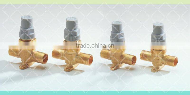 SR 6420 ODF Solder Welded Shut Off Valve for Refrigeration, 6410 Brass Manual SAE Threaded Shut Off Valve for Air Conditioning